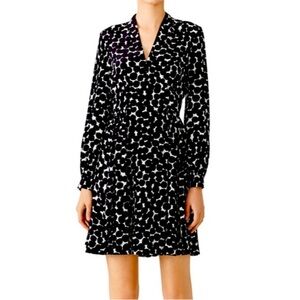 KATE SPADE NEW YORK BLOT
DOT SILK V-NECK DRESS Sz 2